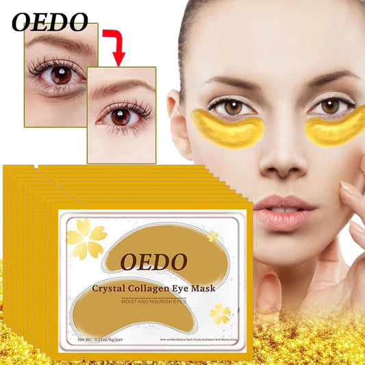 10-20Pairs Eye Care Treatment & Eye Patch Gold Crystal Collagen Skin Care Eye Patches Dark Circle Whitening Care Effect